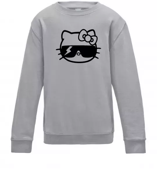 Дитячий світшот Hello kitty cool glasses Сірий меланж фото