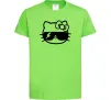 Детская футболка Hello kitty cool glasses Лаймовый фото