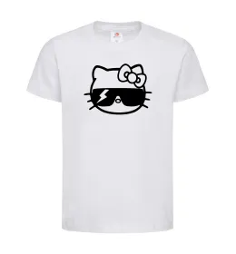 Дитяча футболка Hello kitty cool glasses Білий фото