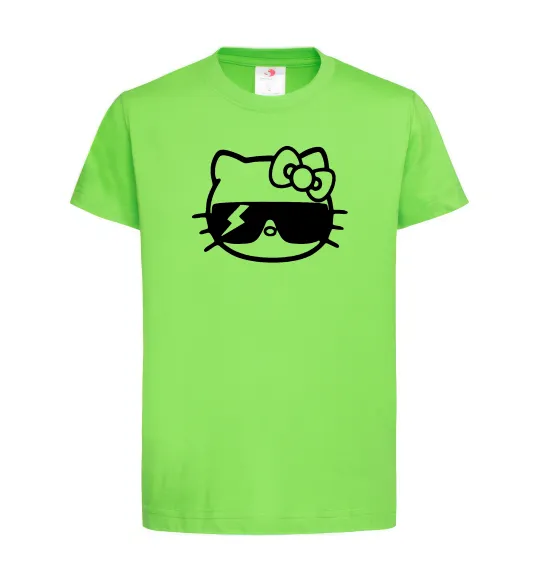 Детская футболка Hello kitty cool glasses Лаймовый фото