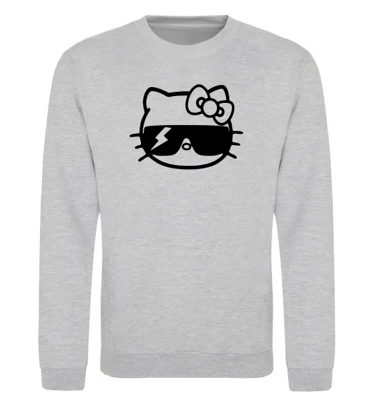 Світшот Hello kitty cool glasses Сірий меланж фото