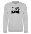 Світшот Hello kitty cool glasses Сірий меланж фото