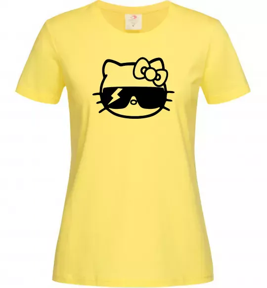 Жіноча футболка Hello kitty cool glasses Лимонний фото