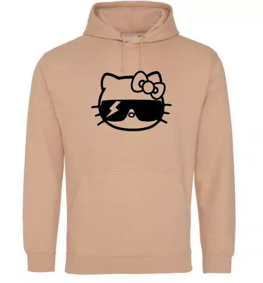 Чоловіча толстовка (худі) Hello kitty cool glasses Пісочний фото