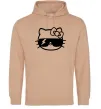 Женская толстовка (худи) Hello kitty cool glasses Песочный фото