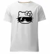 Чоловіча преміум футболка Hello kitty cool glasses Білий фото