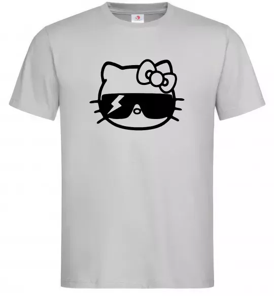 Чоловіча футболка Hello kitty cool glasses Сірий фото