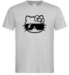 Чоловіча футболка Hello kitty cool glasses Сірий фото