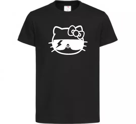 Детская футболка Hello kitty cool glasses Черный фото