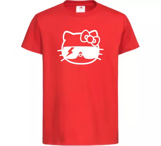 Детская футболка Hello kitty cool glasses Красный фото
