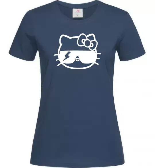 Жіноча футболка Hello kitty cool glasses Темно-синій фото