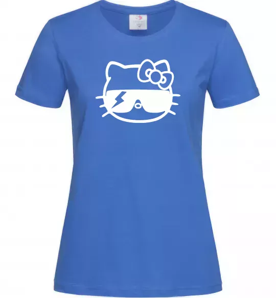 Жіноча футболка Hello kitty cool glasses Яскраво-синій фото