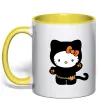Чашка з кольоровою ручкою Hello Kitty cat costume Сонячно жовтий фото
