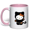 Чашка з кольоровою ручкою Hello Kitty cat costume Ніжно рожевий фото