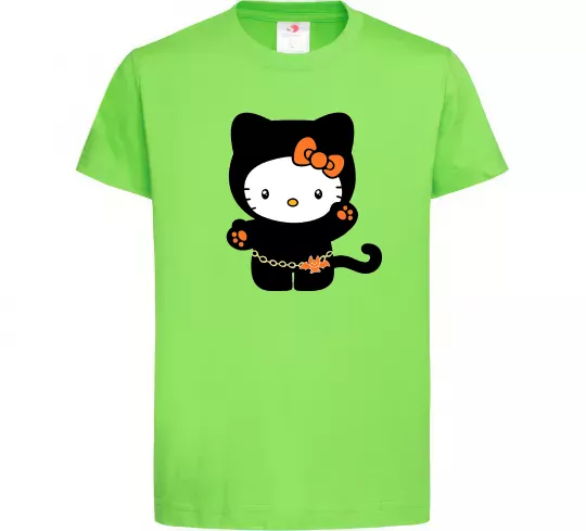 Дитяча футболка Hello Kitty cat costume Лаймовий фото
