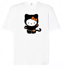 Футболка Оверсайз Hello Kitty cat costume Белый фото