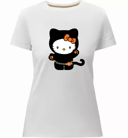 Жіноча преміум футболка Hello Kitty cat costume Білий фото