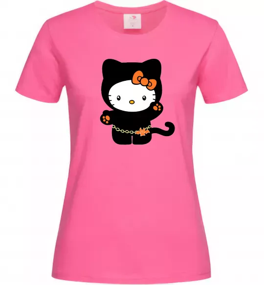 Жіноча футболка Hello Kitty cat costume Яскраво-рожевий фото