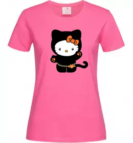 Жіноча футболка Hello Kitty cat costume Яскраво-рожевий фото