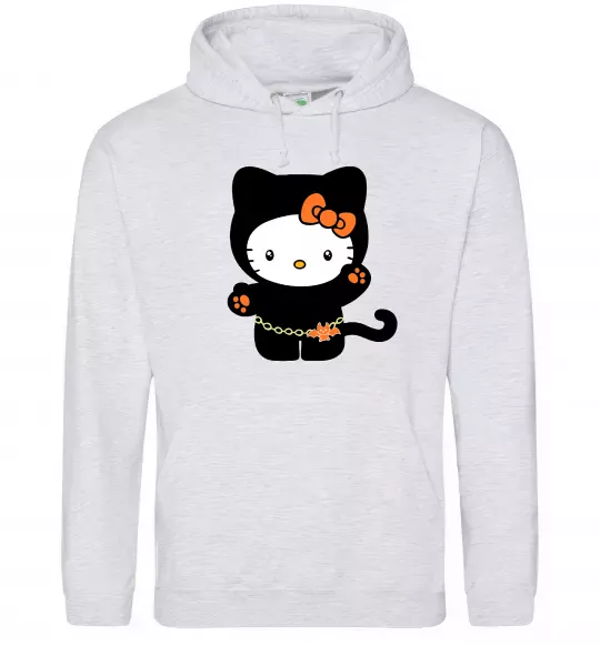 Женская толстовка (худи) Hello Kitty cat costume Серый меланж фото