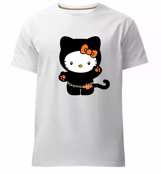 Мужская премиум футболка Hello Kitty cat costume Белый фото