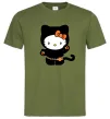 Чоловіча футболка Hello Kitty cat costume Оливковий фото