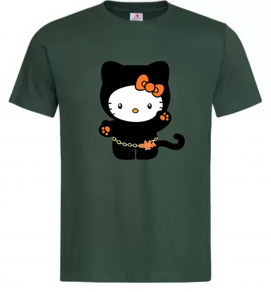 Чоловіча футболка Hello Kitty cat costume Темно-зелений фото