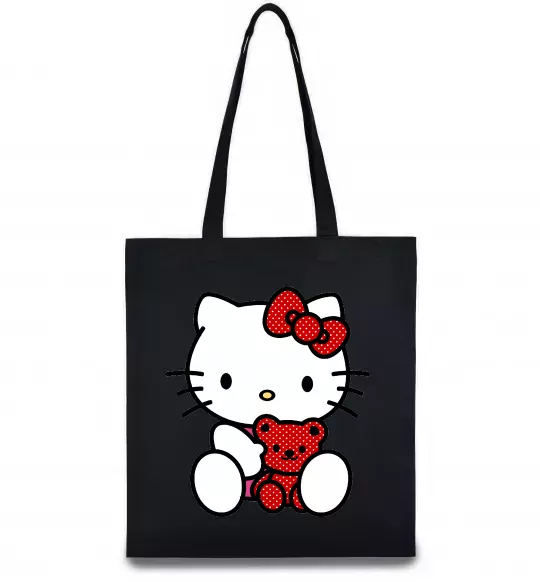 Еко-сумка Hello kitty with bear Чорний фото