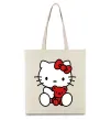 Еко-сумка Hello kitty with bear Бежевий фото