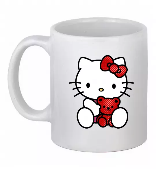 Чашка керамічна Hello kitty with bear Білий фото