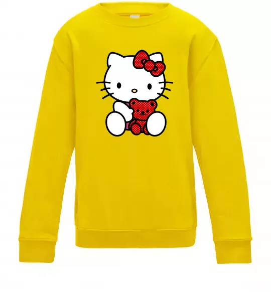 Дитячий світшот Hello kitty with bear Сонячно жовтий фото
