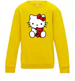 Дитячий світшот Hello kitty with bear Сонячно жовтий фото