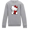 Дитячий світшот Hello kitty with bear Сірий меланж фото