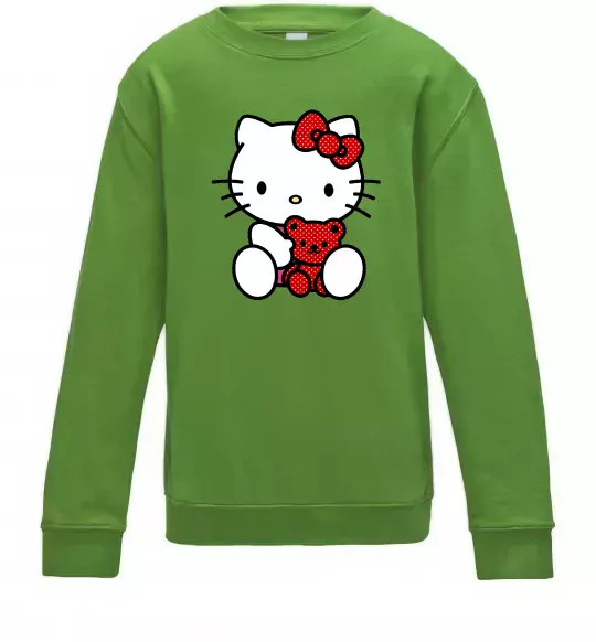 Дитячий світшот Hello kitty with bear Лаймовий фото