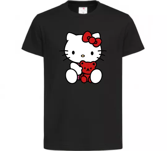 Детская футболка Hello kitty with bear Черный фото