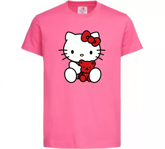 Детская футболка Hello kitty with bear Ярко-розовый фото