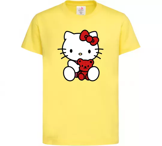 Детская футболка Hello kitty with bear Лимонный фото