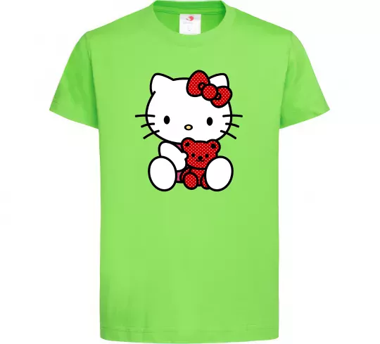 Детская футболка Hello kitty with bear Лаймовый фото