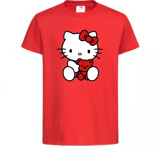 Детская футболка Hello kitty with bear Красный фото