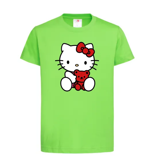 Дитяча футболка Hello kitty with bear Лаймовий фото