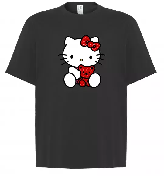 Футболка Оверсайз Hello kitty with bear Черный фото
