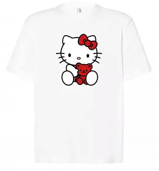 Футболка Оверсайз Hello kitty with bear Белый фото
