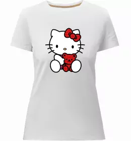 Женская премиум футболка Hello kitty phone Белый фото