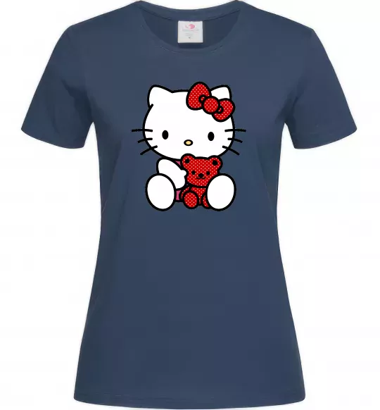 Жіноча футболка Hello kitty with bear Темно-синій фото