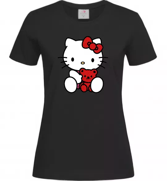 Жіноча футболка Hello kitty with bear Чорний фото