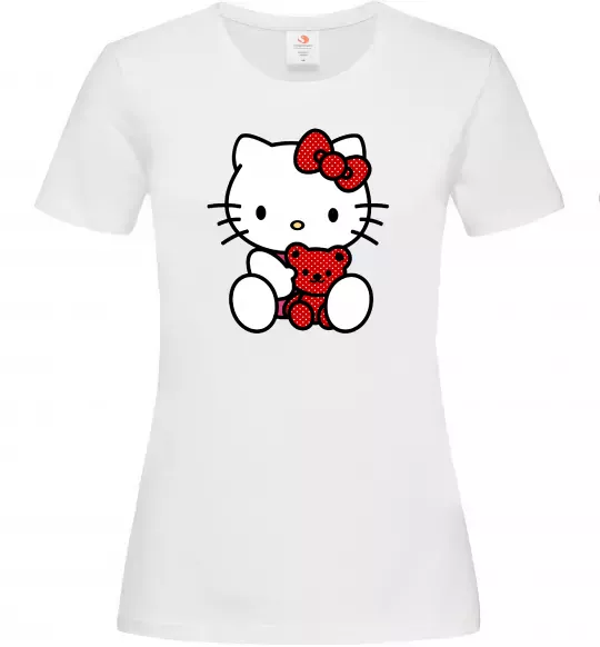 Жіноча футболка Hello kitty with bear Білий фото