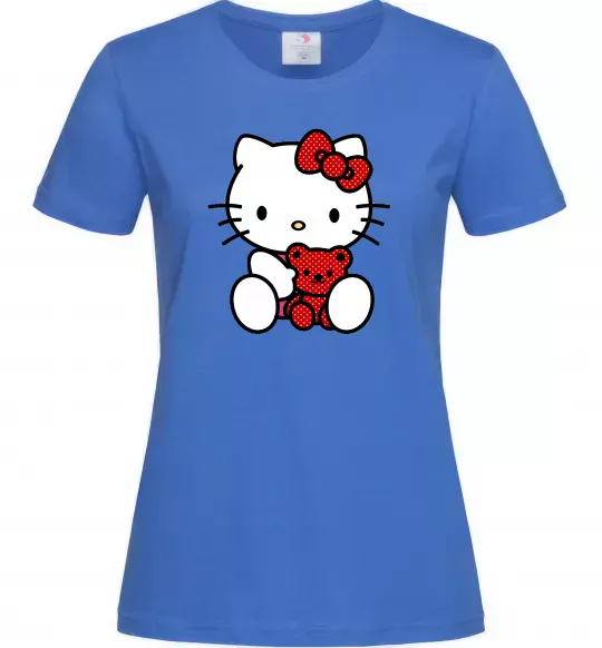 Жіноча футболка Hello kitty with bear Яскраво-синій фото