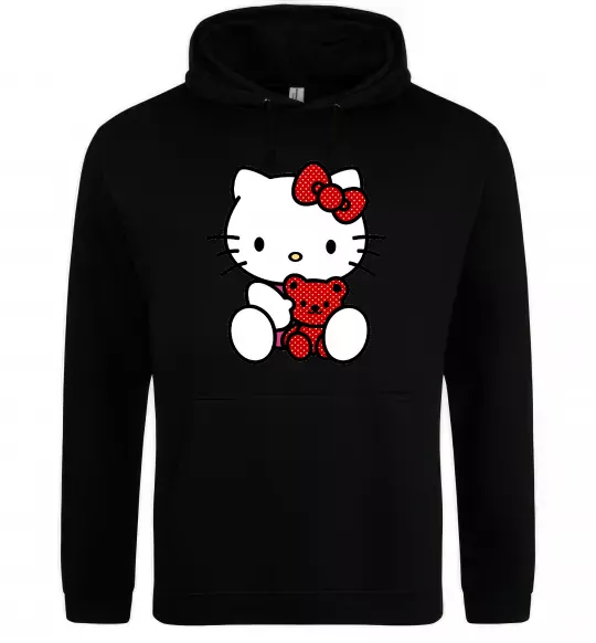 Женская толстовка (худи) Hello kitty with bear Черный фото