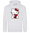 Женская толстовка (худи) Hello kitty with bear Серый меланж фото