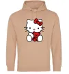 Женская толстовка (худи) Hello kitty with bear Песочный фото